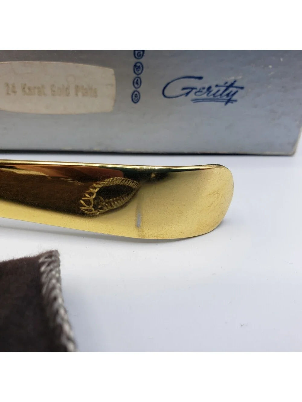 Vintage Gerity Candle Snuffer 24K Gold Plated in Box with Protective Cloth Bag